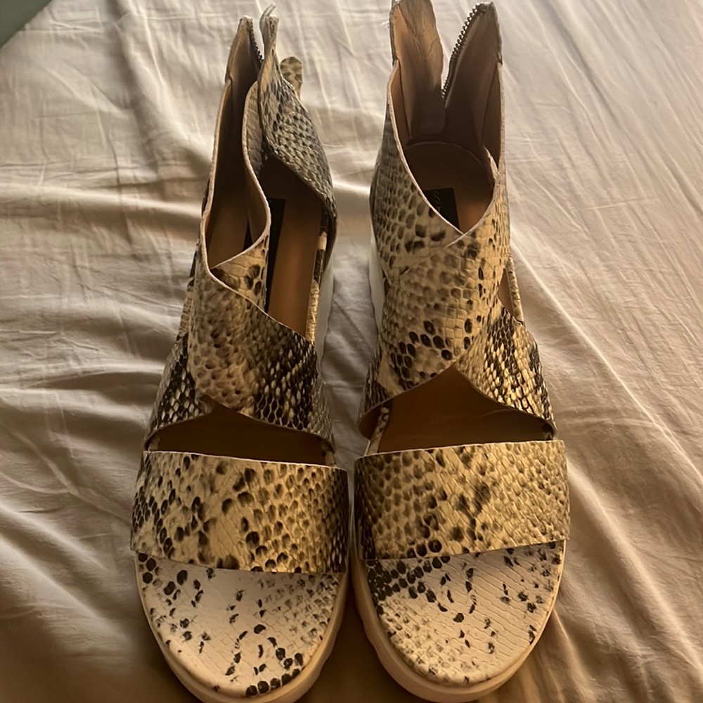 Steven by Steve Madden Keanna Wedge Sandal, Women’s Size 9M, Gray MSRP $100